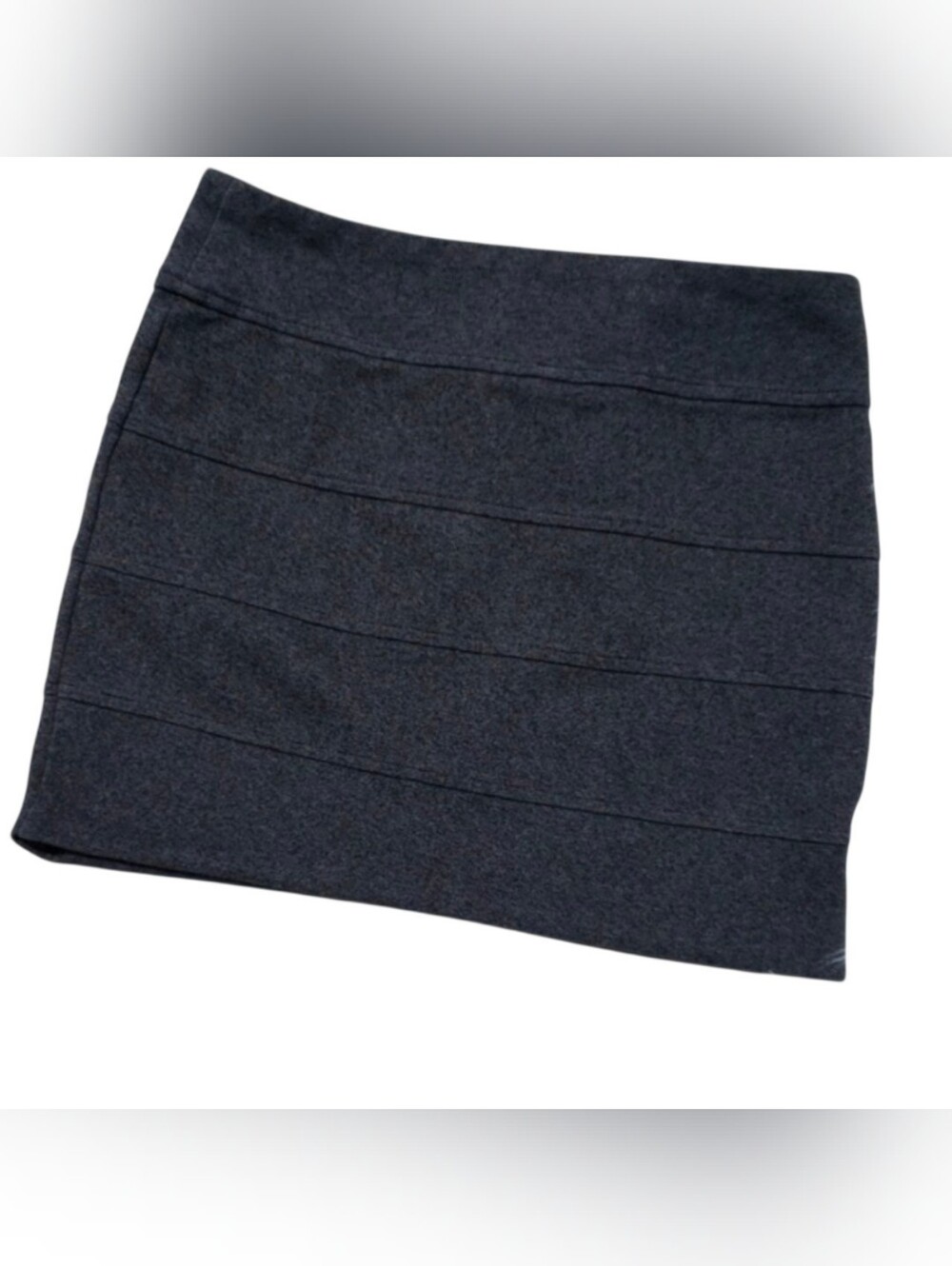 Aeropostale Charcoal Heather Gray Tiered Banded Knit Mini Skirt Size S
